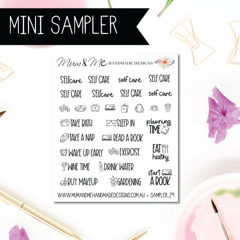 Mini Sampler: Self Care Script Icons