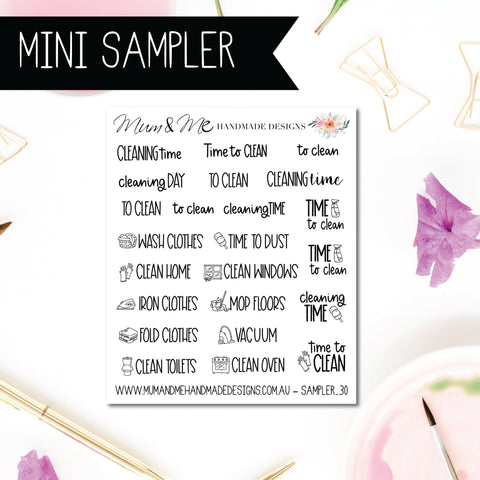 Mini Sampler: Cleaning Time Script Icons