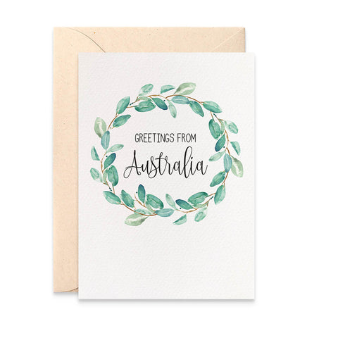 Eucalyptus Wreath Greeting Card by mumandmehandmadedesigns- An Australian Online Stationery and Card Shop