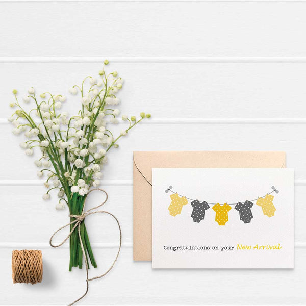Unisex Baby Clothes Greeting Card by mumandmehandmadedesigns- An Australian Online Stationery and Card Shop