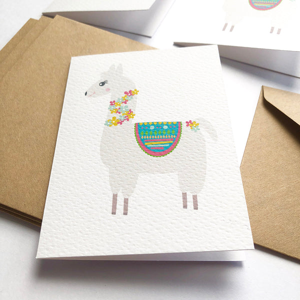 Set of 4 - Mini - Llama Mini Gift Cards by mumandmehandmadedesigns- An Australian Online Stationery and Card Shop