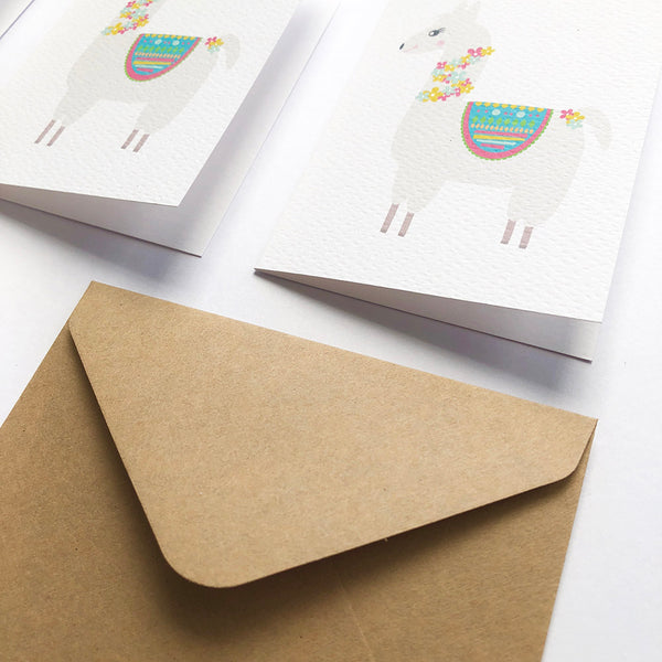 Set of 4 - Mini - Llama Mini Gift Cards by mumandmehandmadedesigns- An Australian Online Stationery and Card Shop