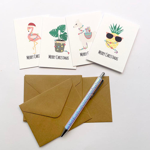 Set of 4 - Mini - Fun Christmas Mini Gift Cards by mumandmehandmadedesigns- An Australian Online Stationery and Card Shop