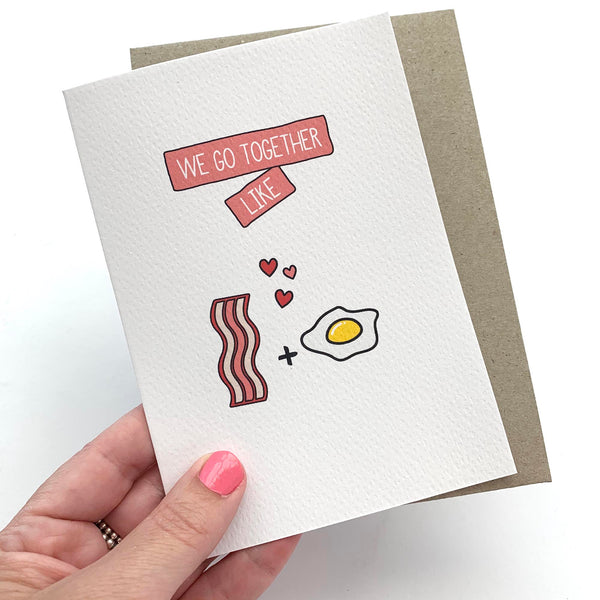 Bacon and Eggs Greeting Card by mumandmehandmadedesigns- An Australian Online Stationery and Card Shop