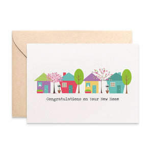 Houses with Trees Greeting Card by mumandmehandmadedesigns- An Australian Online Stationery and Card Shop