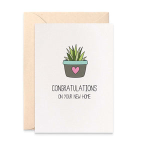 Pot Plant with Heart Greeting Card by mumandmehandmadedesigns- An Australian Online Stationery and Card Shop