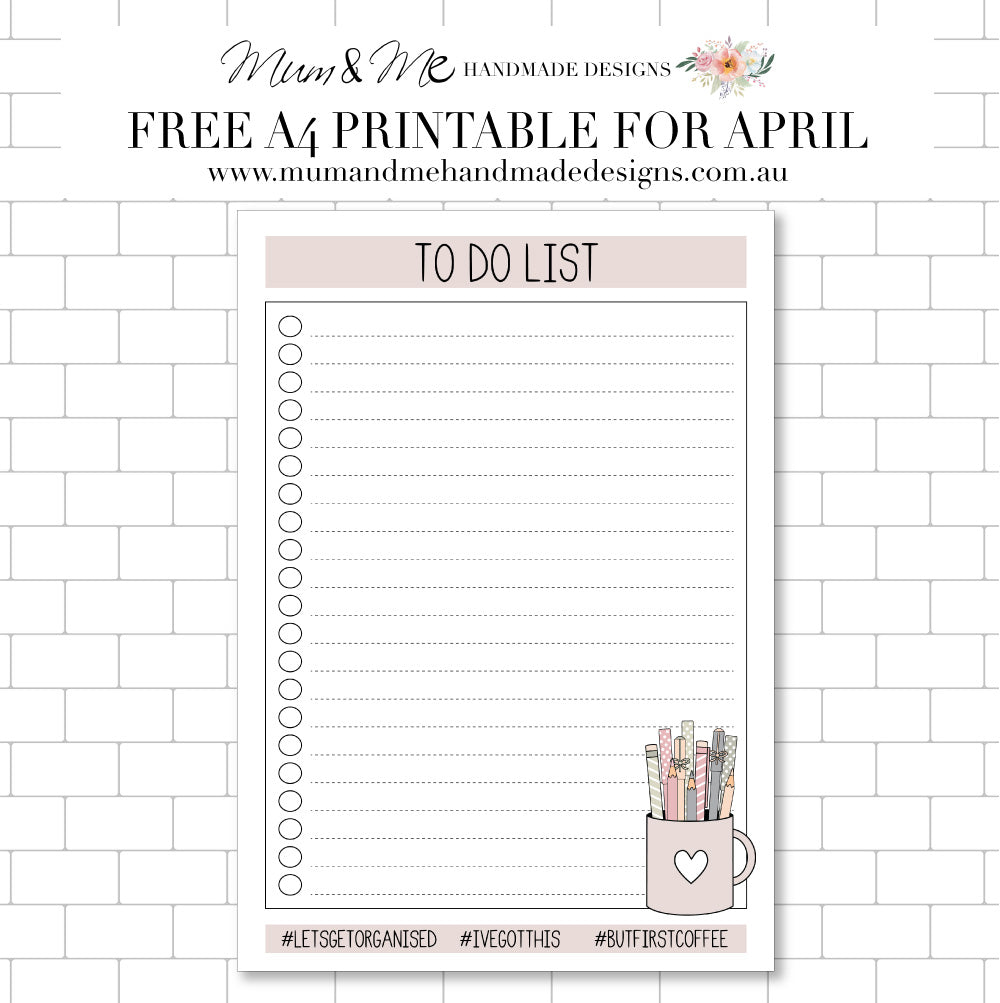 FREE PRINTABLE FOR APRIL - TO DO LIST (DUSTY PINK)