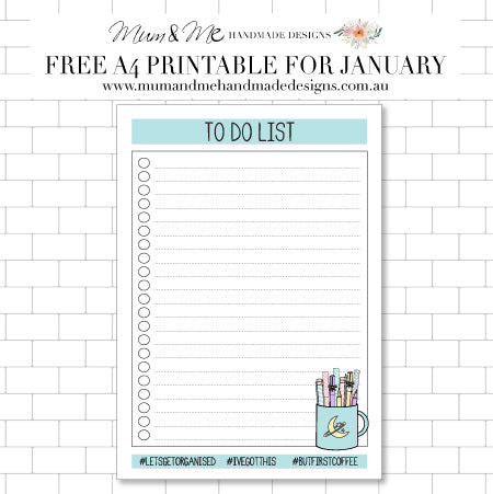 FREE PRINTABLE FOR JANUARY: TO DO LIST (BLUE)