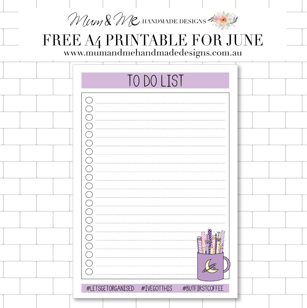FREE PRINTABLE FOR JUNE - TO DO LIST (LILAC)