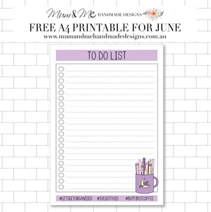 FREE PRINTABLE FOR JUNE - TO DO LIST (LILAC)