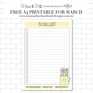 FREE PRINTABLE FOR MARCH: TO DO LIST (LEMON)