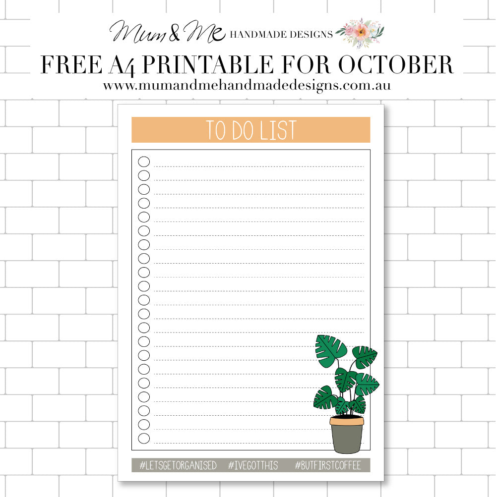 FREE PRINTABLE FOR OCTOBER - TO DO LIST (MONSTERA)