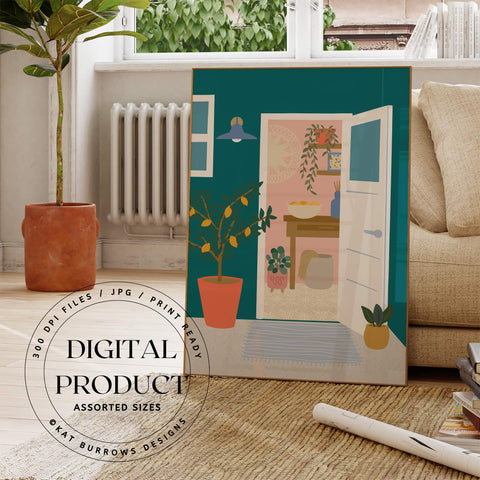 Digital Art Print: Welcome Home Green
