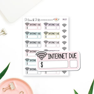 Stickers: Internet Bill Due