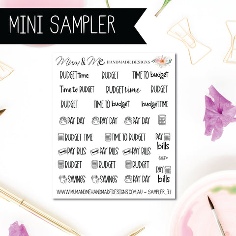 Mini Sampler: Budget Time Script Icons