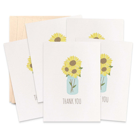 Set of 5 - Sunflowers Greeting Cards by mumandmehandmadedesigns- An Australian Online Stationery and Card Shop