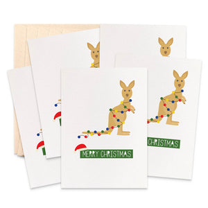 Set of 5 - Kangaroo Greeting Cards by mumandmehandmadedesigns- An Australian Online Stationery and Card Shop