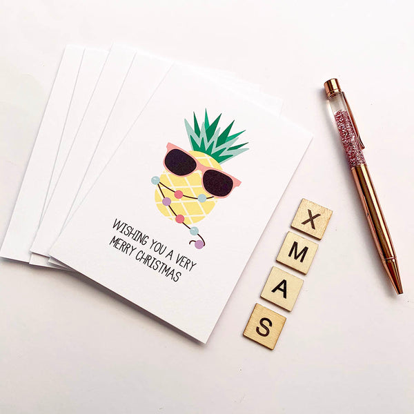 Set of 5 - Pineapple Greeting Cards by mumandmehandmadedesigns- An Australian Online Stationery and Card Shop