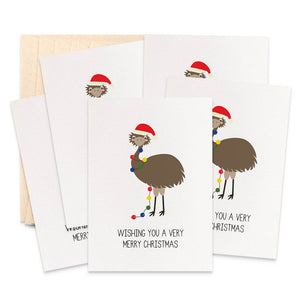 Set of 5 - Emu Greeting Cards by mumandmehandmadedesigns- An Australian Online Stationery and Card Shop