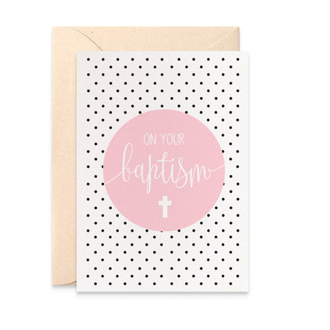 Pink Baptism Greeting Card by mumandmehandmadedesigns- An Australian Online Stationery and Card Shop