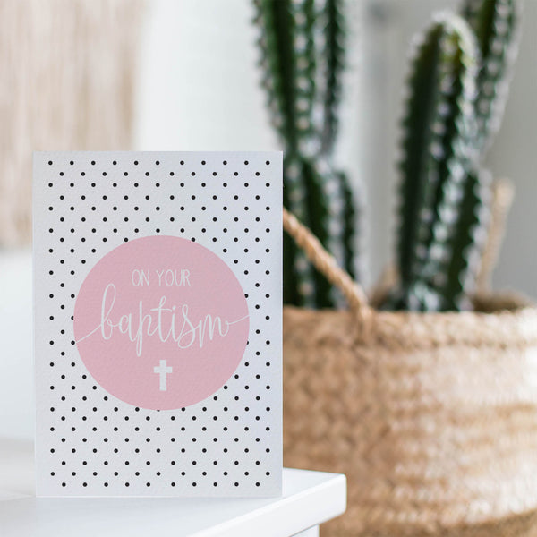 Pink Baptism Greeting Card by mumandmehandmadedesigns- An Australian Online Stationery and Card Shop