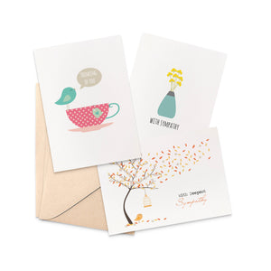 Set of 3 - Sympathy Greeting Cards by mumandmehandmadedesigns- An Australian Online Stationery and Card Shop