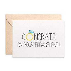 Congrats with Diamond Ring Greeting Card by mumandmehandmadedesigns- An Australian Online Stationery and Card Shop