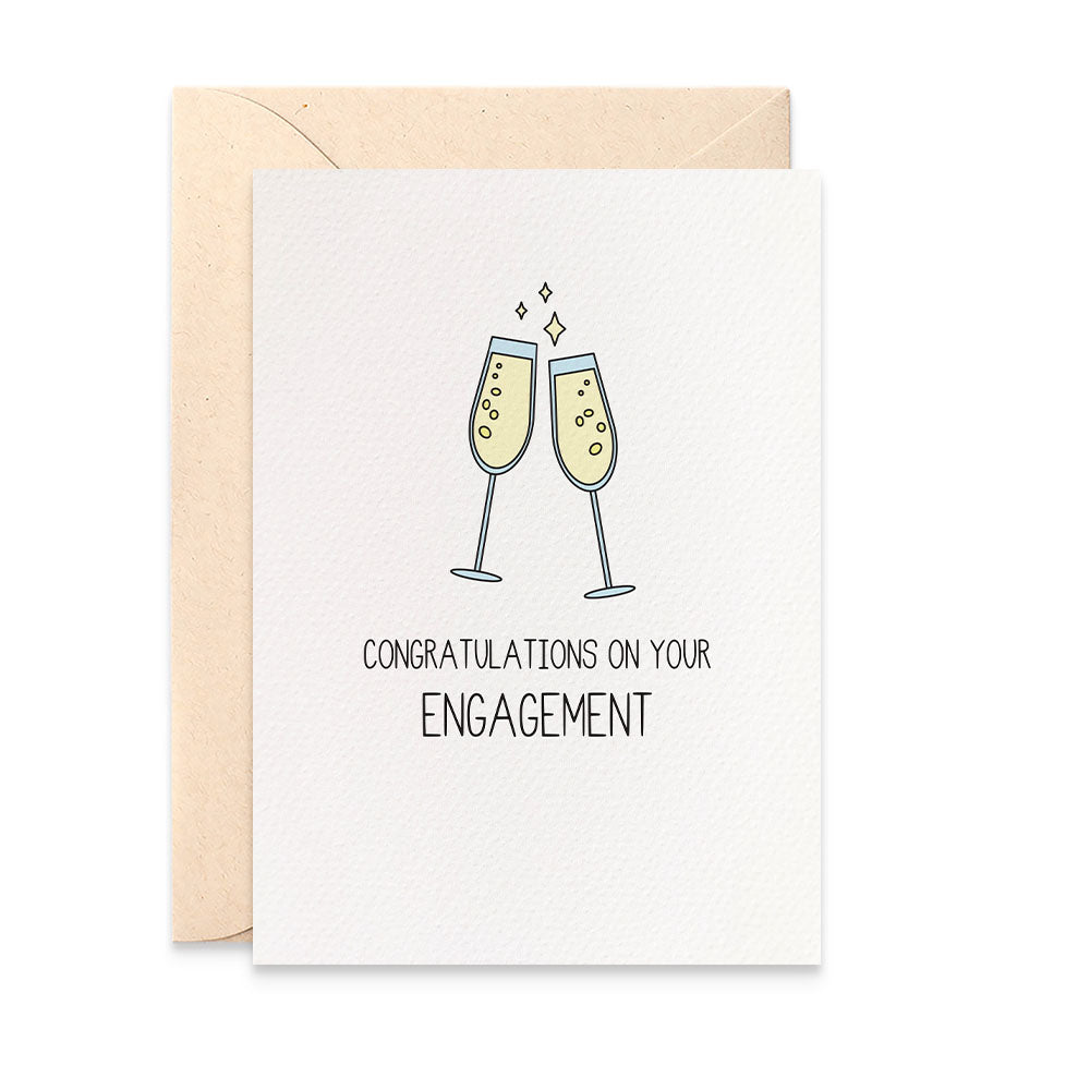 Glasses of Champagne Greeting Card by mumandmehandmadedesigns- An Australian Online Stationery and Card Shop