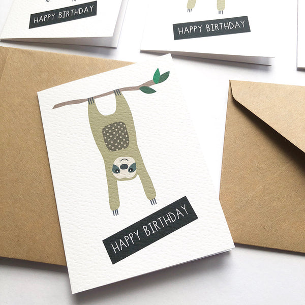 Set of 4 - Mini - Sloth Mini Gift Cards by mumandmehandmadedesigns- An Australian Online Stationery and Card Shop