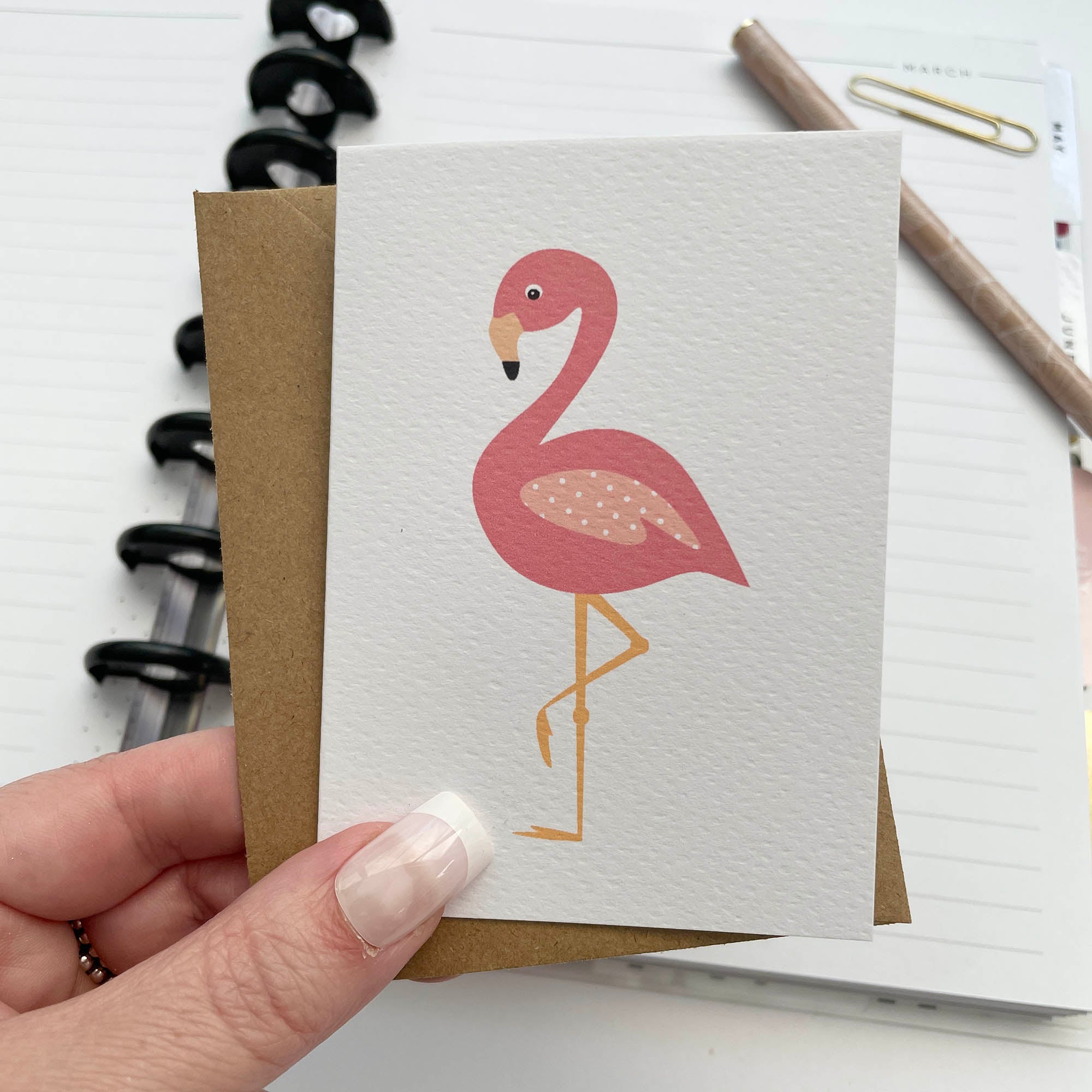 Single (1): MINI Card - Flamingo