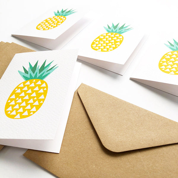 Set of 4 - Mini - Pineapples Mini Gift Cards by mumandmehandmadedesigns- An Australian Online Stationery and Card Shop