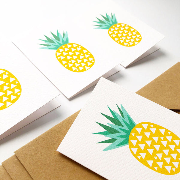 Set of 4 - Mini - Pineapples Mini Gift Cards by mumandmehandmadedesigns- An Australian Online Stationery and Card Shop