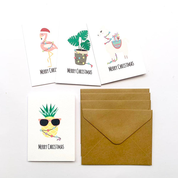 Set of 4 - Mini - Fun Christmas Mini Gift Cards by mumandmehandmadedesigns- An Australian Online Stationery and Card Shop