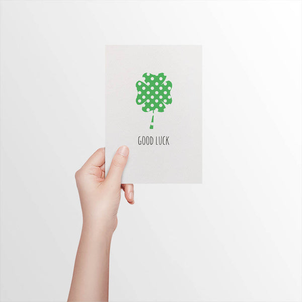 Lucky Four Leaf Clover Greeting Card by mumandmehandmadedesigns- An Australian Online Stationery and Card Shop