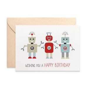 Robots Greeting Card by mumandmehandmadedesigns- An Australian Online Stationery and Card Shop