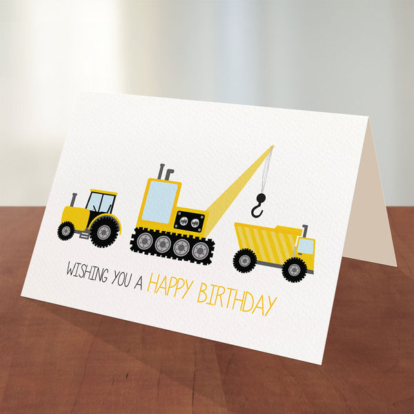 Construction Time Greeting Card by mumandmehandmadedesigns- An Australian Online Stationery and Card Shop