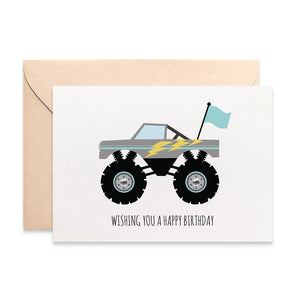 Monster Truck Greeting Card by mumandmehandmadedesigns- An Australian Online Stationery and Card Shop
