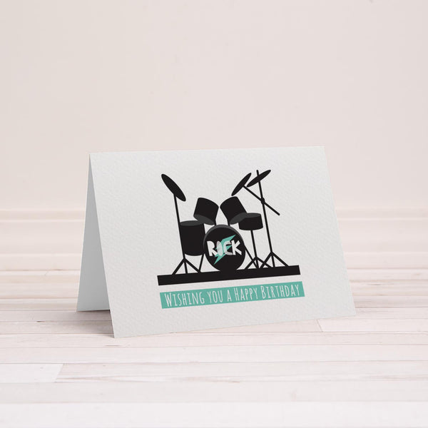 Drum Kit Greeting Card by mumandmehandmadedesigns- An Australian Online Stationery and Card Shop