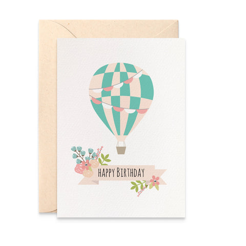 Hot Air Balloon Greeting Card by mumandmehandmadedesigns- An Australian Online Stationery and Card Shop