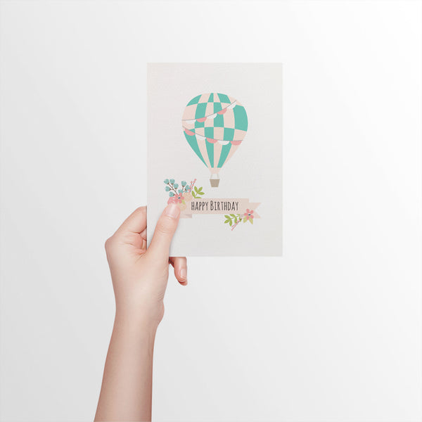 Hot Air Balloon Greeting Card by mumandmehandmadedesigns- An Australian Online Stationery and Card Shop