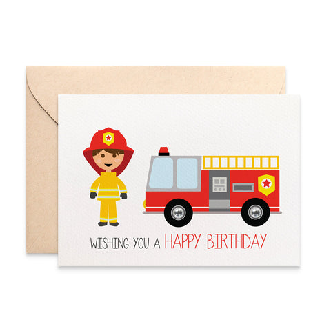 Firefighter Greeting Card by mumandmehandmadedesigns- An Australian Online Stationery and Card Shop