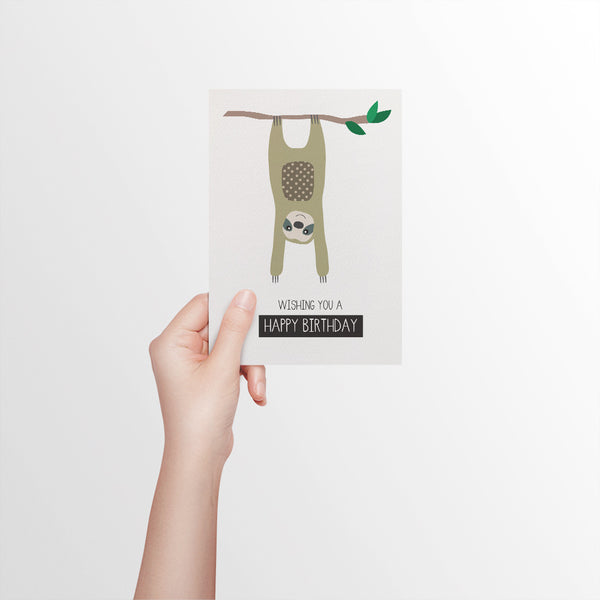 Sloth Greeting Card by mumandmehandmadedesigns- An Australian Online Stationery and Card Shop