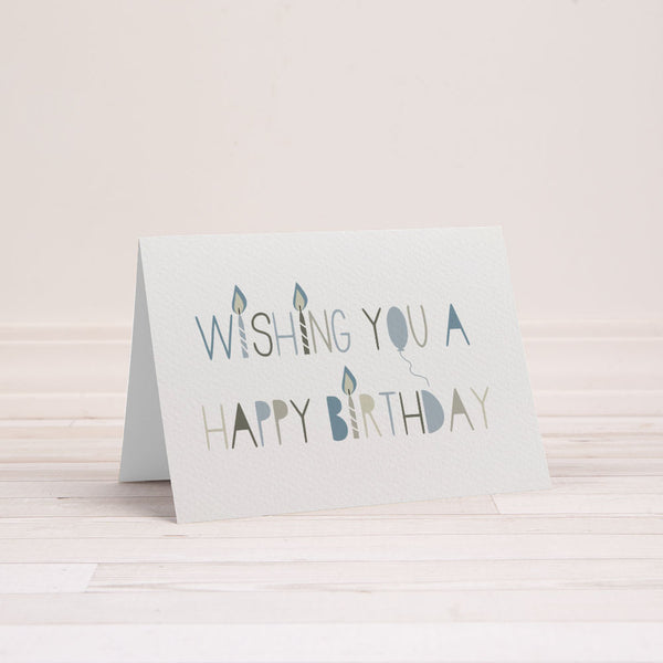 Blue Birthday Candles Greeting Card by mumandmehandmadedesigns- An Australian Online Stationery and Card Shop