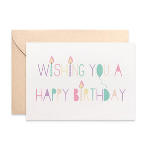 Pastel Birthday Candles Greeting Card by mumandmehandmadedesigns- An Australian Online Stationery and Card Shop