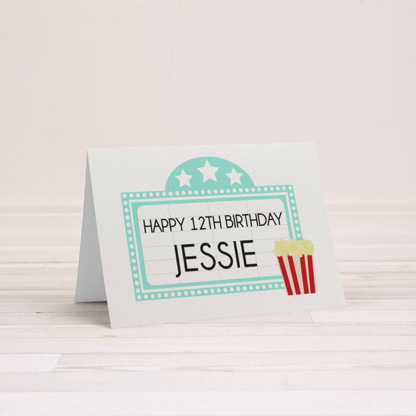 Personalised - Movie Marquee Greeting Card by mumandmehandmadedesigns- An Australian Online Stationery and Card Shop