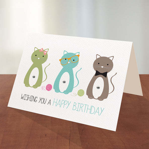 Kitty Cats Greeting Card by mumandmehandmadedesigns- An Australian Online Stationery and Card Shop