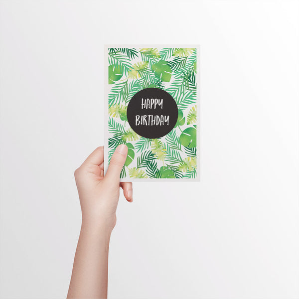 Tropical Leaves Greeting Card by mumandmehandmadedesigns- An Australian Online Stationery and Card Shop