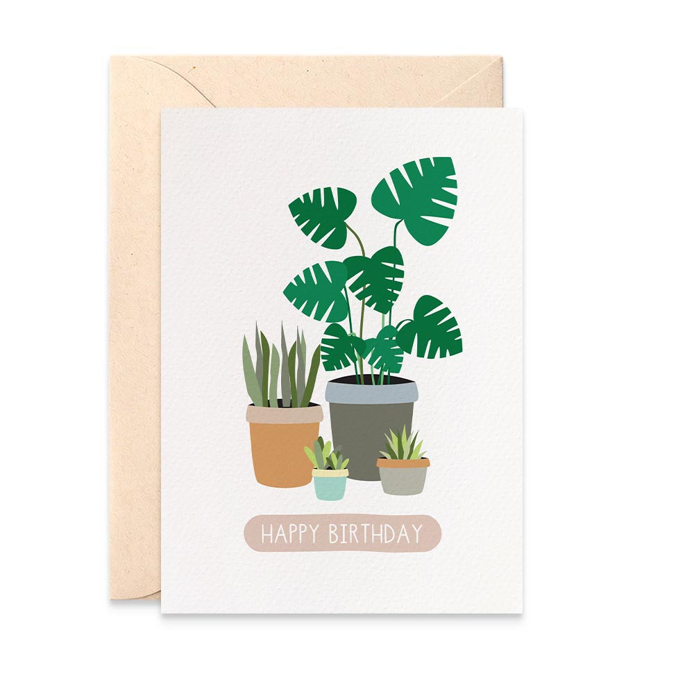 Indoor Plants Greeting Card by mumandmehandmadedesigns- An Australian Online Stationery and Card Shop