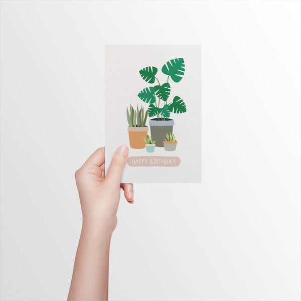 Indoor Plants Greeting Card by mumandmehandmadedesigns- An Australian Online Stationery and Card Shop