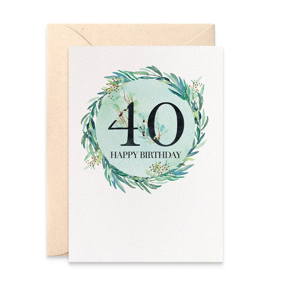 Eucalyptus Number - Any Age Greeting Card by mumandmehandmadedesigns- An Australian Online Stationery and Card Shop
